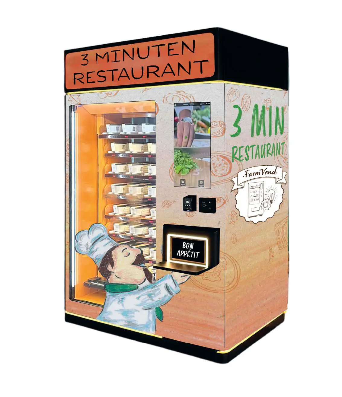 Ein SB-Verkaufsautomat mit Kochfunktion